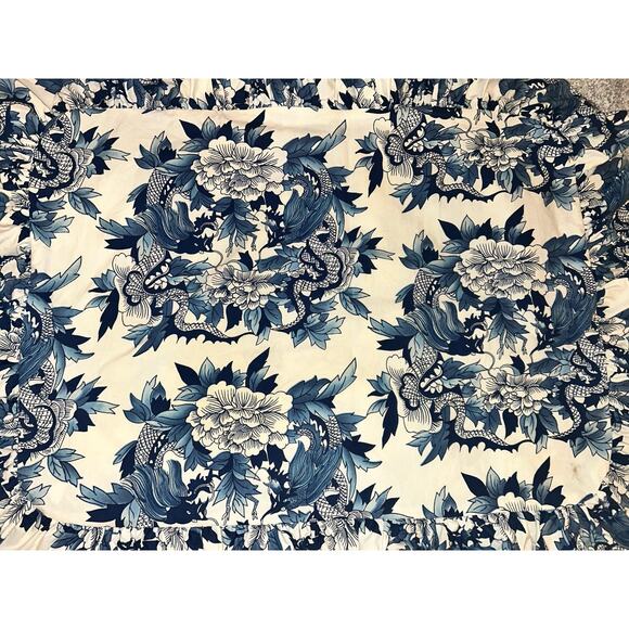Ralph Lauren Nanking Porcelain Dragon Blue/White Ruffled Standard‎ Sham - Picture 2 of 7